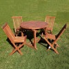  Set da giardino  in teak con tavolo allungabile e 4 sedie